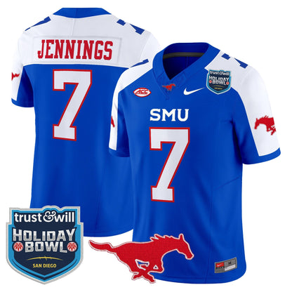 Men's SMU Mustangs 2026 Holiday Bowl Vapor Limited Jersey - All Stitched