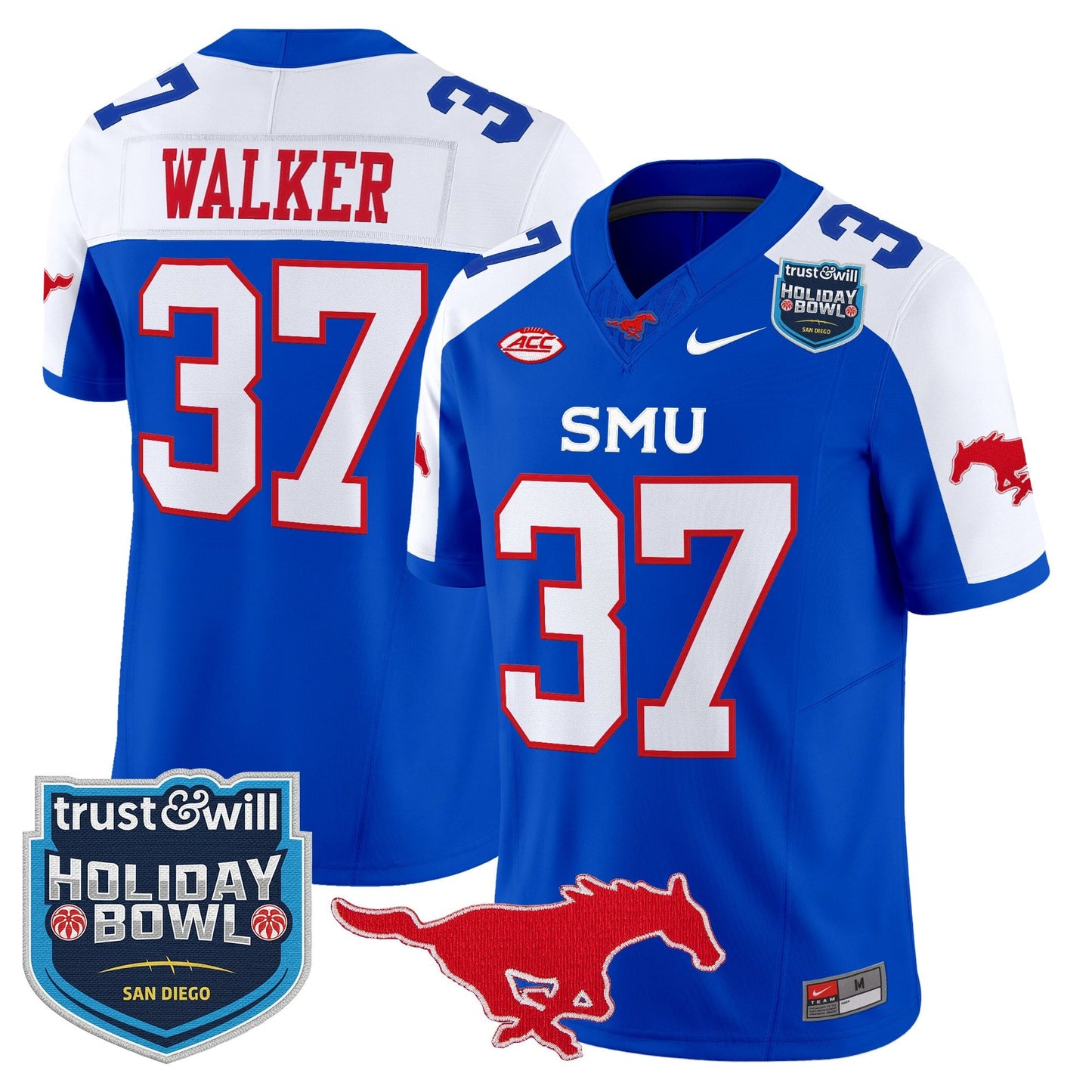 Men's SMU Mustangs 2026 Holiday Bowl Vapor Limited Jersey - All Stitched