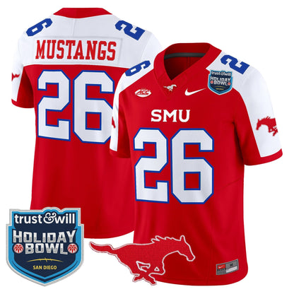 Men's SMU Mustangs 2026 Holiday Bowl Vapor Limited Jersey - All Stitched