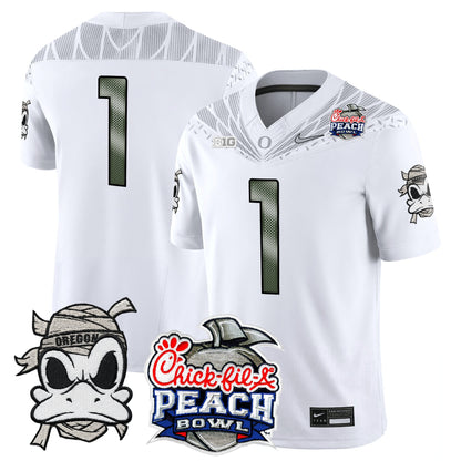 Men's Oregon Ducks "Mummy Duck" Vapor Limited Jersey - 2026 Peach Bowl Patch - All Stitched