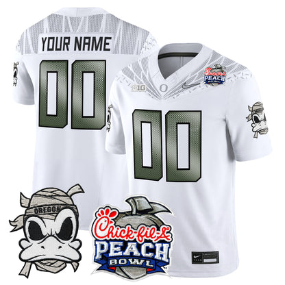 Oregon Ducks "Mummy Duck" Vapor Limited Custom Jersey - 2026 Peach Bowl Patch - All Stitched