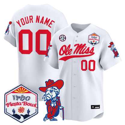 Ole Miss Rebels 2026 The Fiesta Bowl Vapor Baseball Custom Jersey - All Stitched