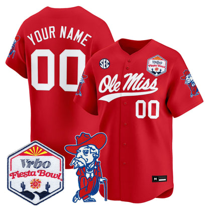 Ole Miss Rebels 2026 The Fiesta Bowl Vapor Baseball Custom Jersey - All Stitched