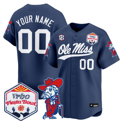 Ole Miss Rebels 2026 The Fiesta Bowl Vapor Baseball Custom Jersey - All Stitched
