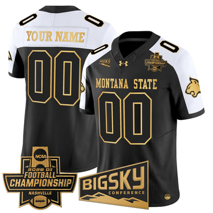 Montana State Bobcats 2026 Football Championship Gold Vapor Limited Custom Jersey - All Stitched