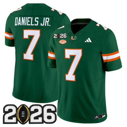 Men's Miami Hurricanes 2026 CFP Final Patch Vapor Limited Jersey - All Stitched