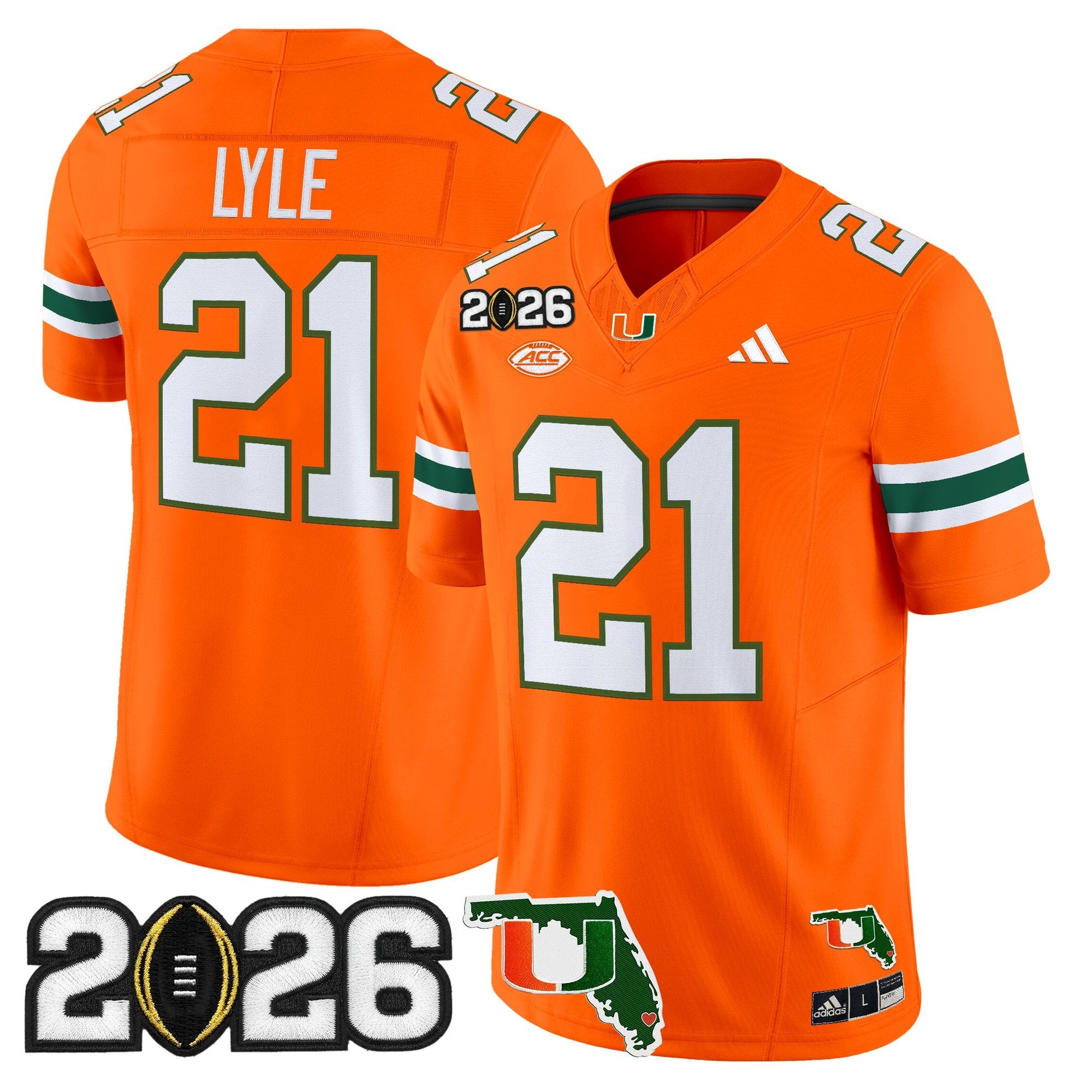 Men's Miami Hurricanes 2026 CFP Final & Florida Patch Vapor Limited Jersey - All Stitched