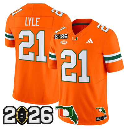 Men's Miami Hurricanes 2026 CFP Final & Florida Patch Vapor Limited Jersey - All Stitched
