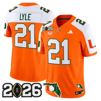 Men's Miami Hurricanes 2026 CFP Final & Florida Patch Vapor Limited Jersey - All Stitched