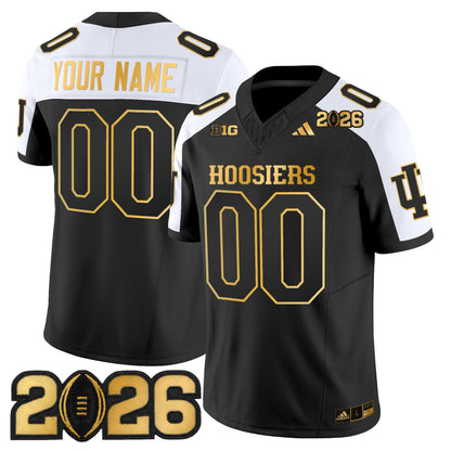 Indiana Hoosiers 2026 CFP Final Patch Gold Vapor Limited Custom Jersey - All Stitched