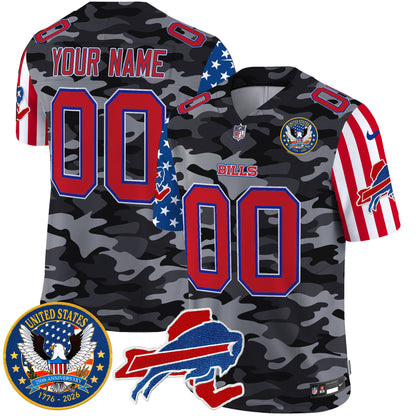 Buffalo Bills "America250 Edition" Style Vapor Limited Custom Jersey - All Stitched
