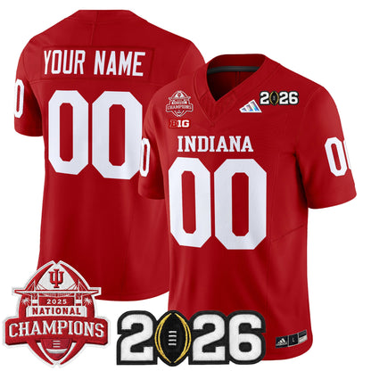 Indiana Hoosiers 2025 National Champions & 2026 CFP Final Patch Vapor Limited Custom Jersey V2 - All Stitched