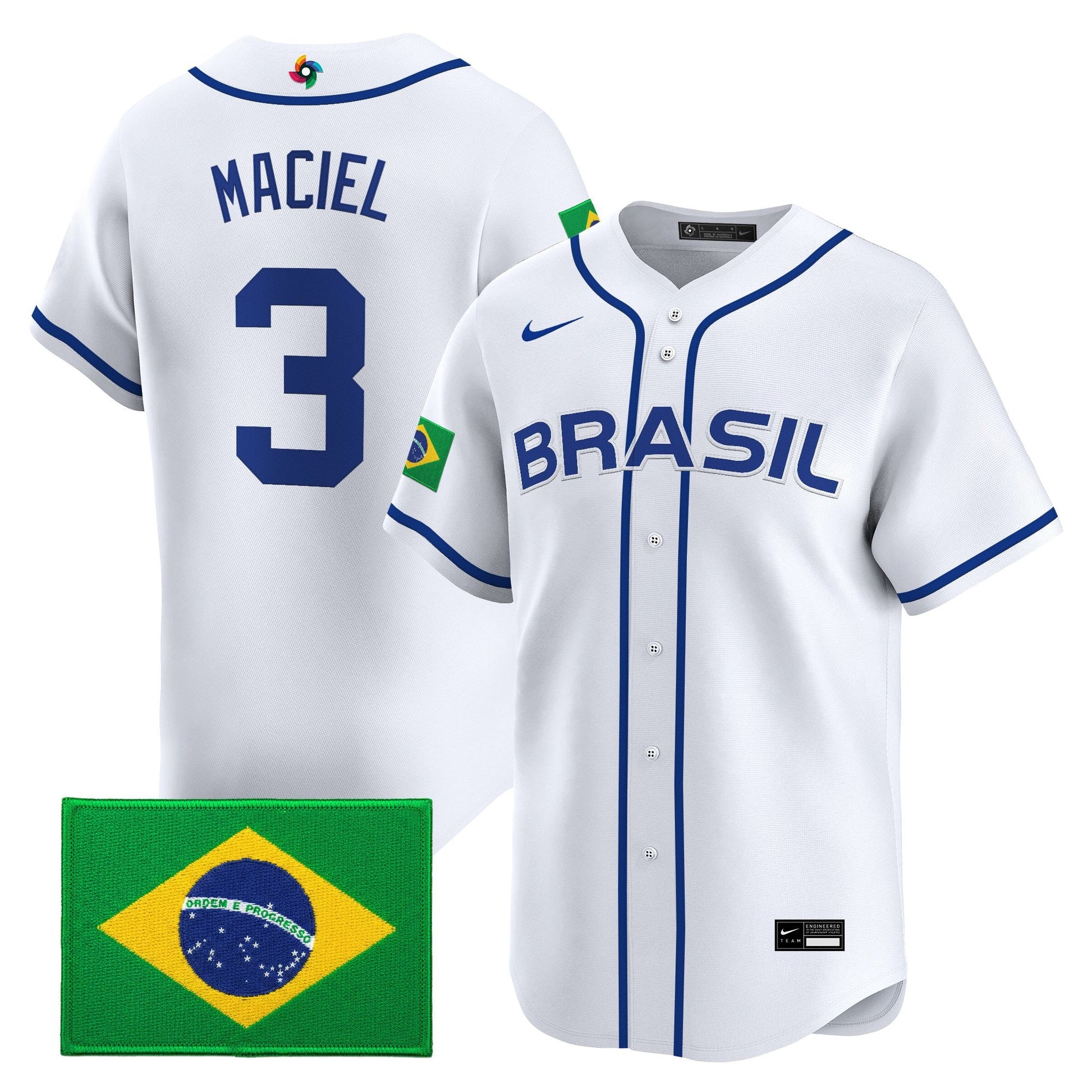 Men's Team Brazil 2026 World Baseball Classic Vapor Premier Jersey - All Stitched