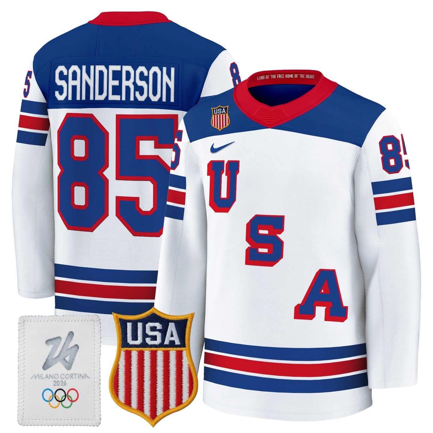 Men's 2026 USA Olympic Premium Hockey Jersey - All Stitched