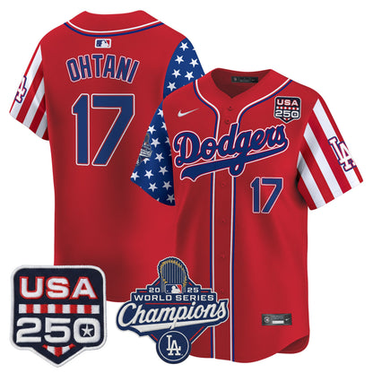 Los Angeles "Dodgers America250" Edition Vapor Premier Limited Jersey V2 - All Stitched