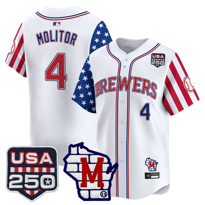 Milwaukee Brewers "America250 Edition" Vapor Premier Limited Jersey - All Stitched