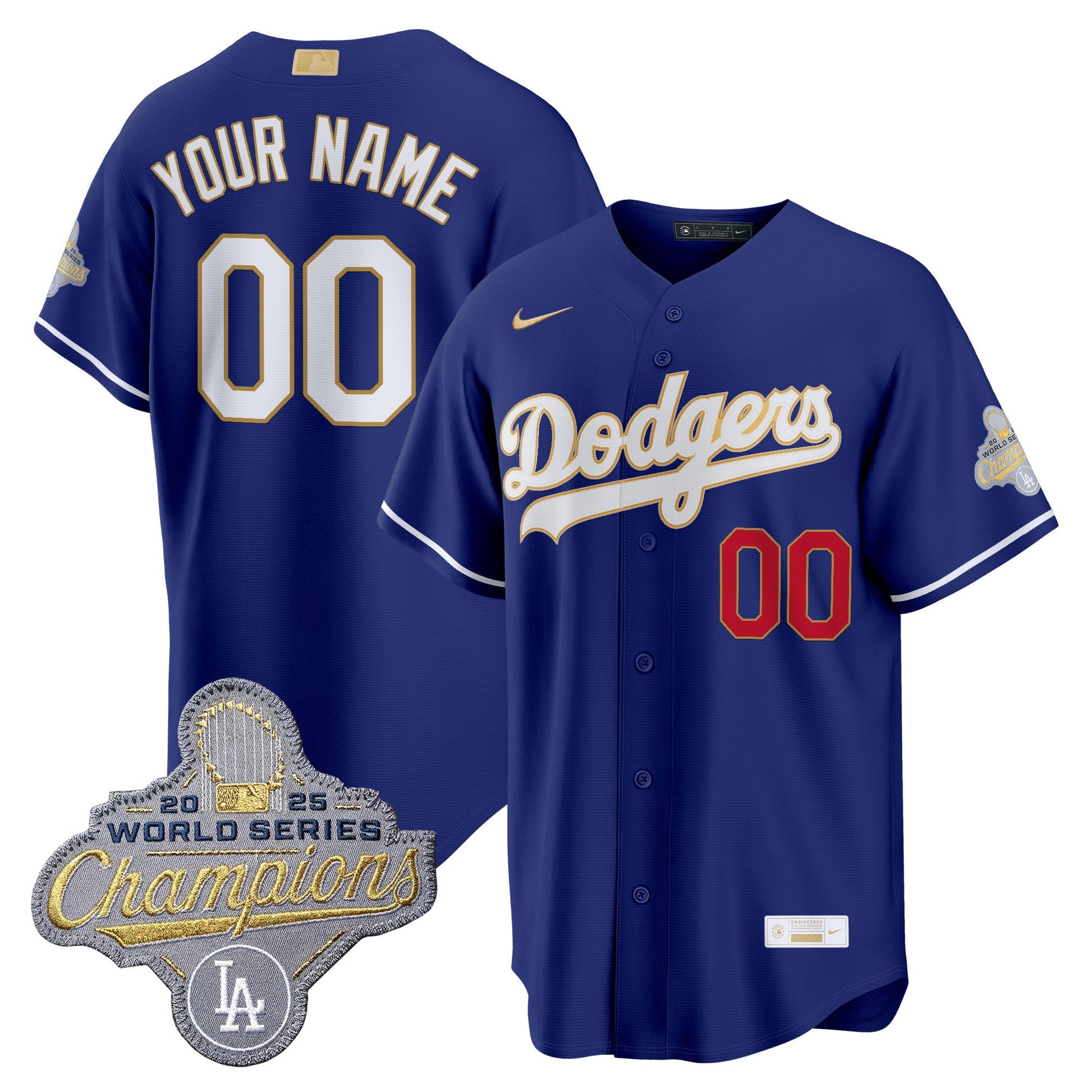 Los Angeles Dodgers "Gold Collection" Premier Limited Custom Jersey - All Stitched