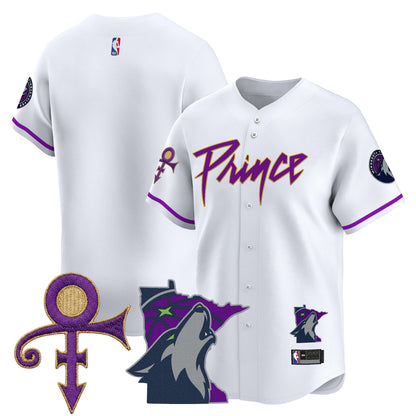 Minnesota Timberwolves Prince Patch Vapor Baseball Jersey - All Stitched