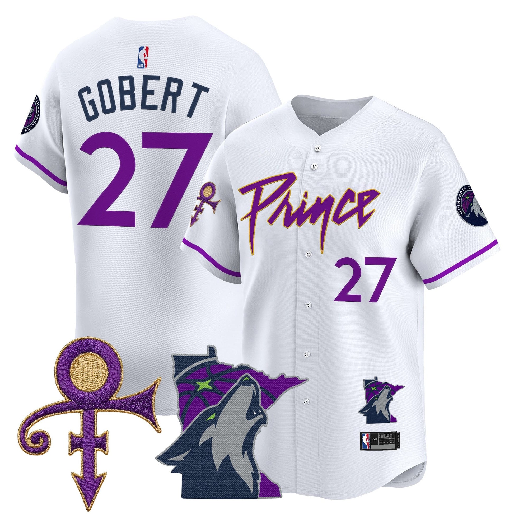Minnesota Timberwolves Prince Patch Vapor Baseball Jersey - All Stitched