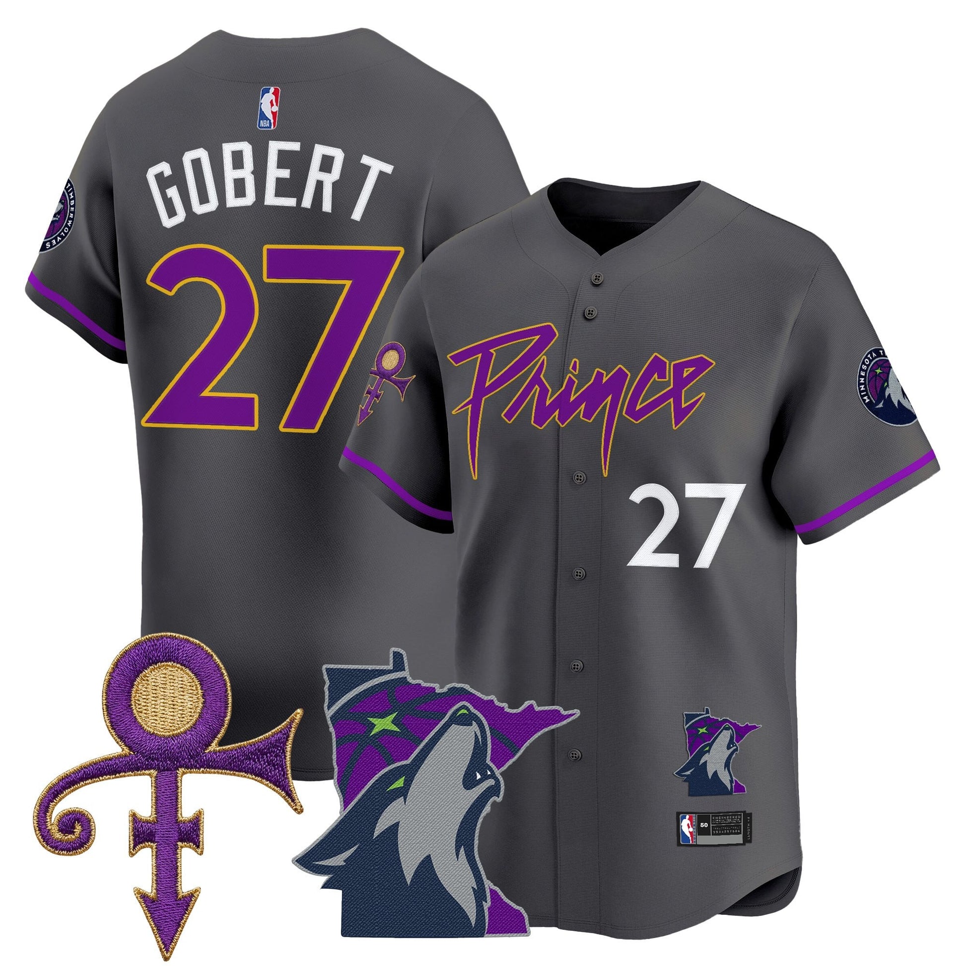 Minnesota Timberwolves Prince Patch Vapor Baseball Jersey - All Stitched