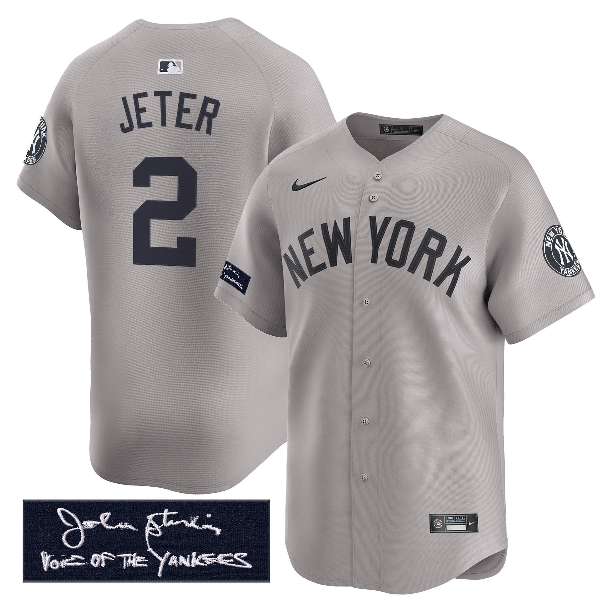 New York Yankees John Sterling "The Voice of the Yankees" Tribute Patch Vapor Premier Limited Jersey - Stitched
