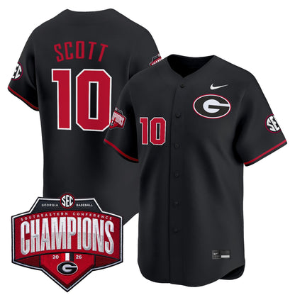 Georgia Bulldogs Baseball Southeastern Confernce Champions 2026 Vapor Premier Limited Jersey - All Stitched