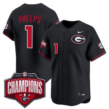 Georgia Bulldogs Baseball Southeastern Confernce Champions 2026 Vapor Premier Limited Jersey - All Stitched