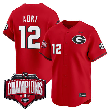 Georgia Bulldogs Baseball Southeastern Confernce Champions 2026 Vapor Premier Limited Jersey - All Stitched