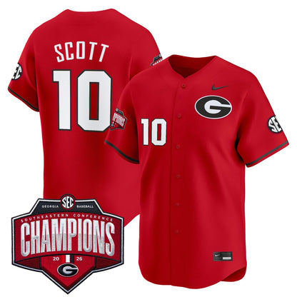 Georgia Bulldogs Baseball Southeastern Confernce Champions 2026 Vapor Premier Limited Jersey - All Stitched