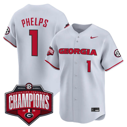 Georgia Bulldogs Baseball Southeastern Confernce Champions 2026 Vapor Premier Limited Jersey - All Stitched