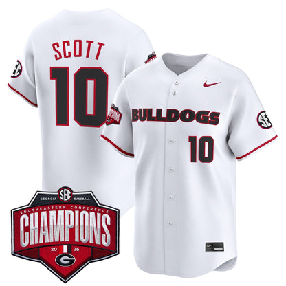 Georgia Bulldogs Baseball Southeastern Confernce Champions 2026 Vapor Premier Limited Jersey - All Stitched