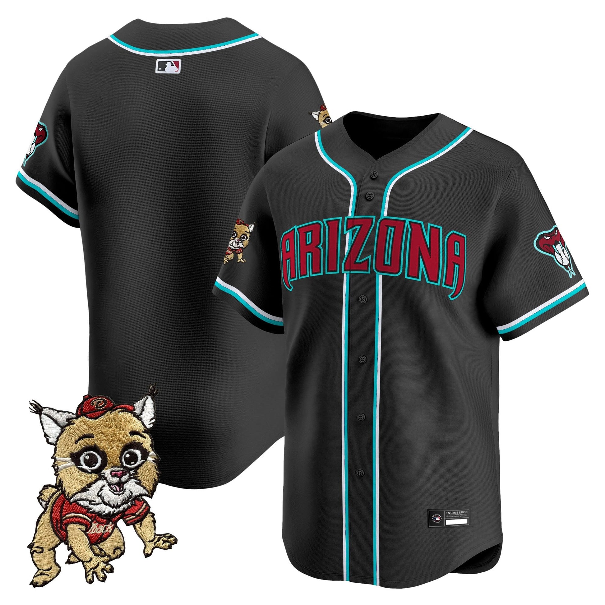 Diamondbacks Baxter The Bobcat Patch Vapor Premier Limited Jersey - All Stitched
