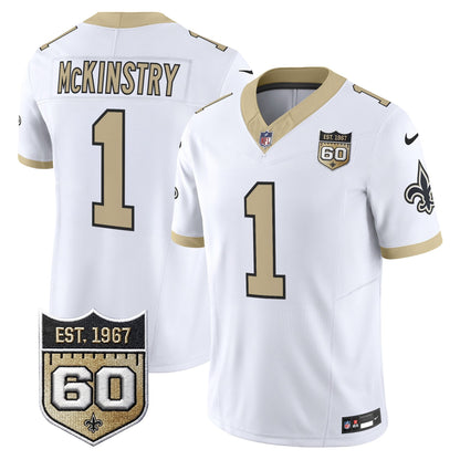 New Orleans Saints 60th Anniversary Patch Vapor Jersey - Gameday Golds Edition - All Stitched