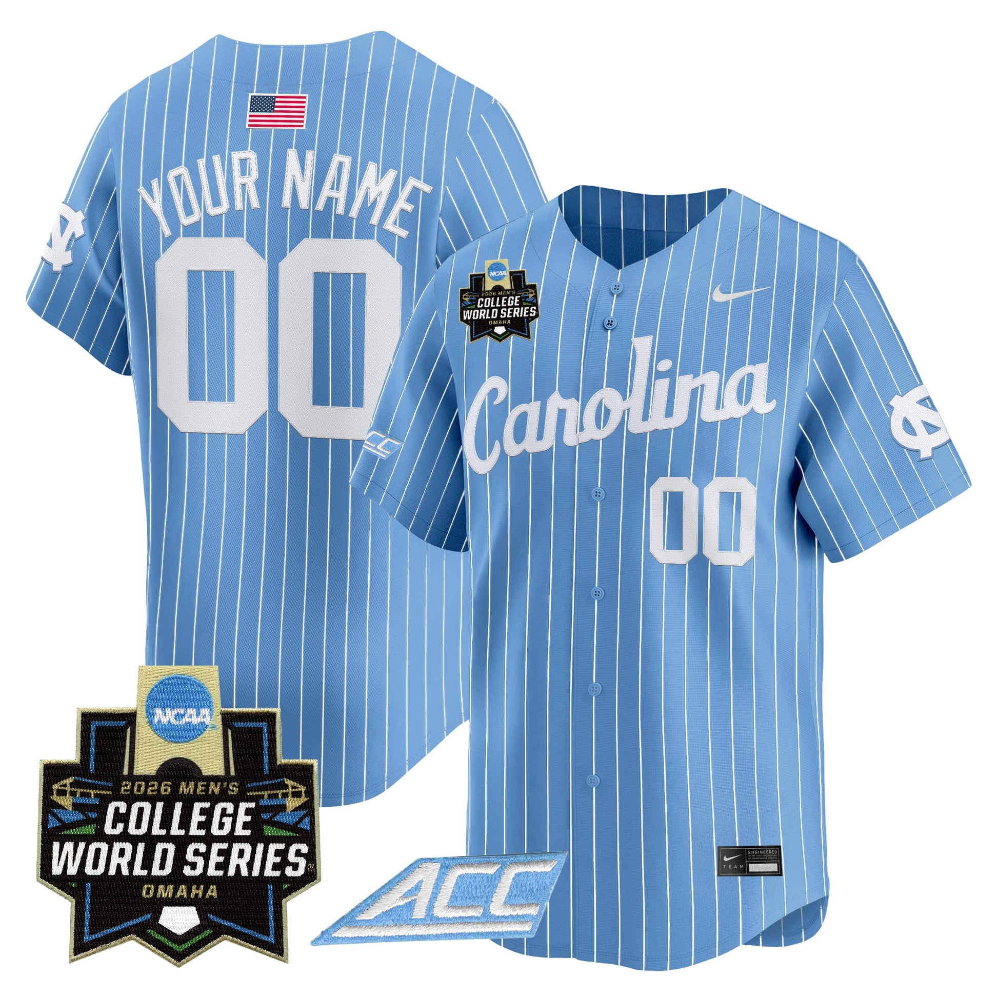 North Carolina Tar Heels 2026 World Series Vapor Premier Limited Custom Jersey - All Stitched