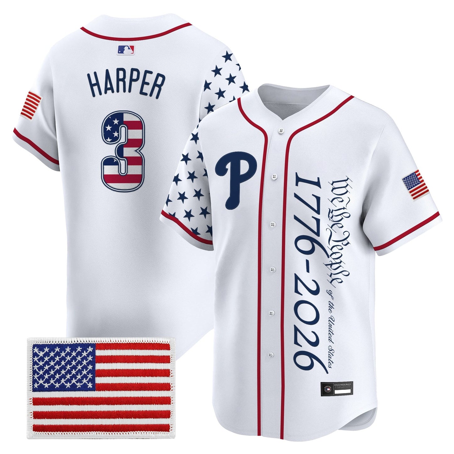 Philadelphia Phillies "America 250 Edition" Vapor Premier Limited Jersey V2 - Stitched