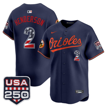 Baltimore Orioles USA 250 Fourth of July Vapor Premier Limited Jersey - All Stitched