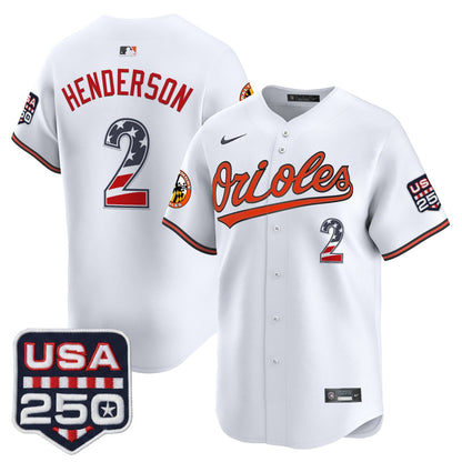 Baltimore Orioles USA 250 Fourth of July Vapor Premier Limited Jersey - All Stitched
