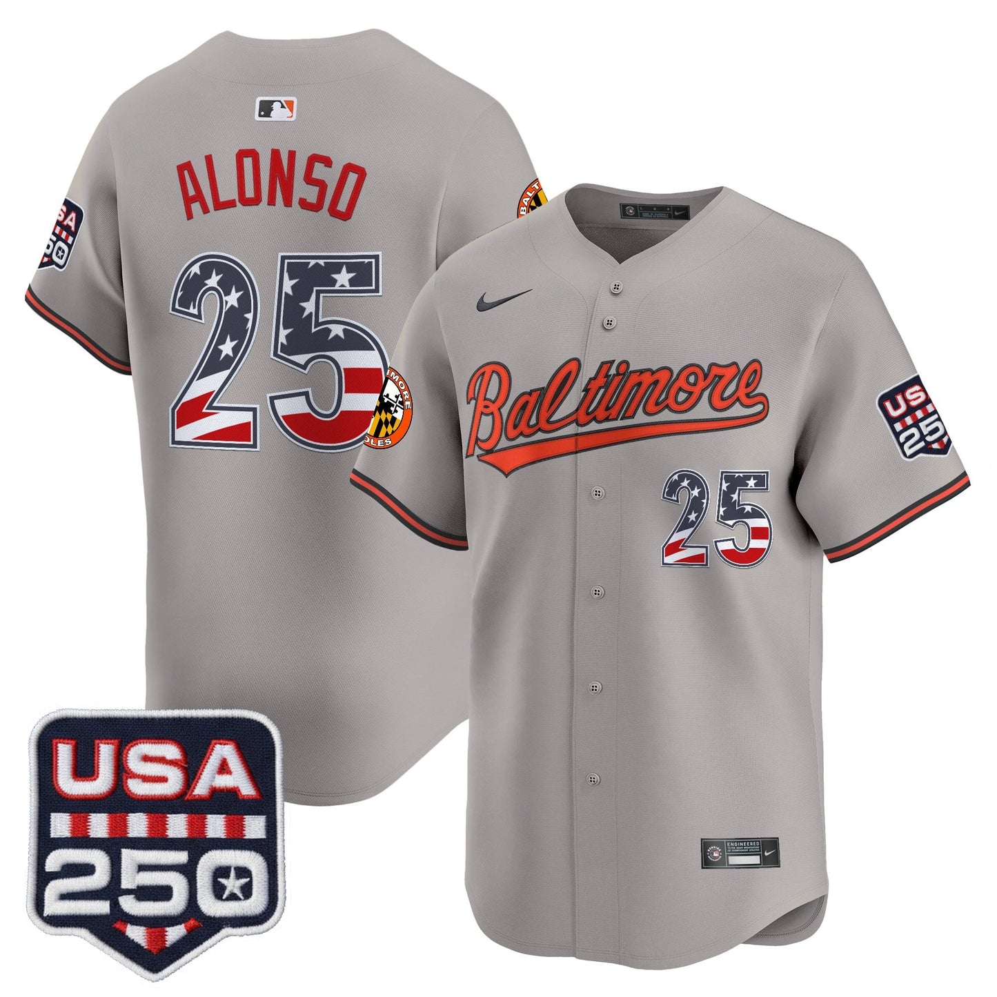 Baltimore Orioles USA 250 Fourth of July Vapor Premier Limited Jersey - All Stitched