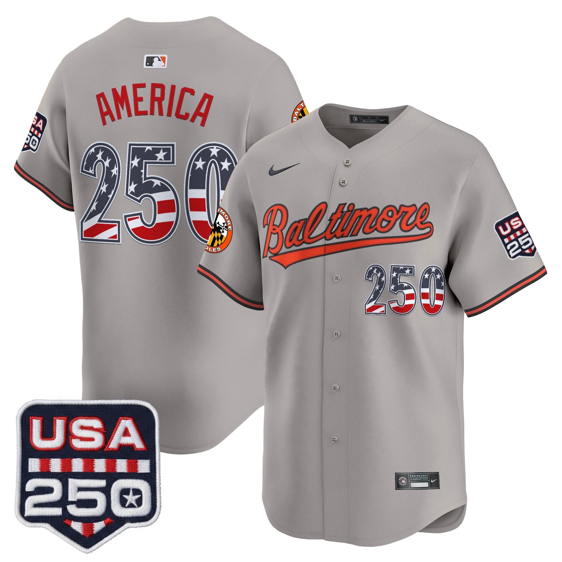 Baltimore Orioles USA 250 Fourth of July Vapor Premier Limited Jersey - All Stitched