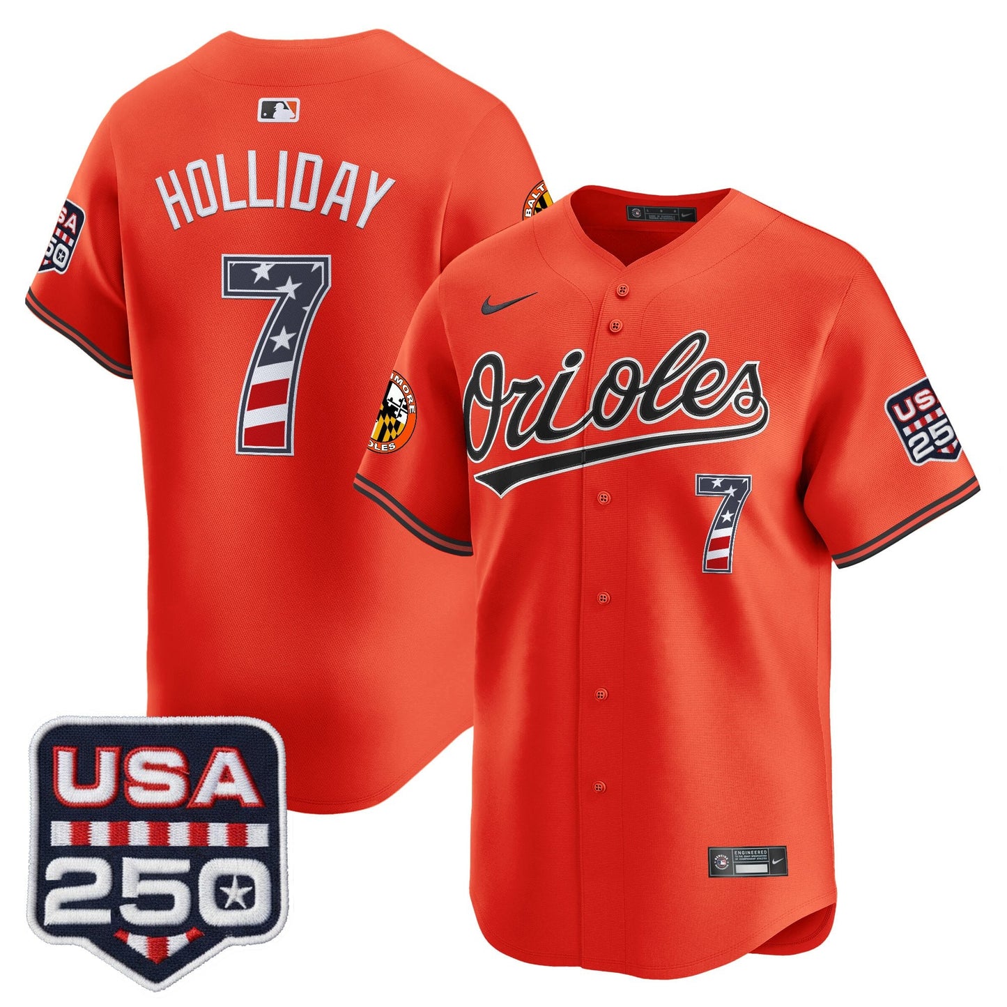 Baltimore Orioles USA 250 Fourth of July Vapor Premier Limited Jersey - All Stitched