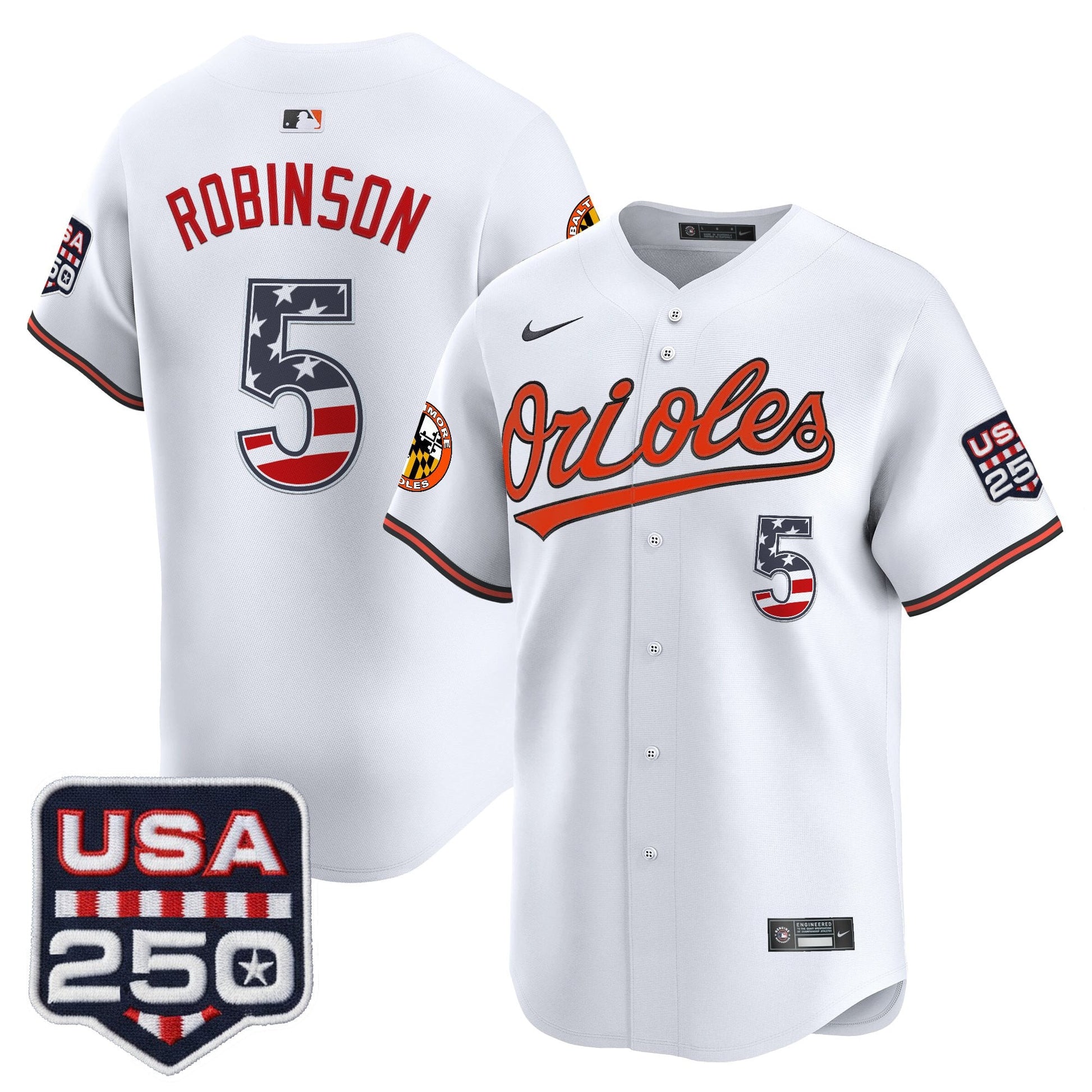 Baltimore Orioles USA 250 Fourth of July Vapor Premier Limited Jersey - All Stitched