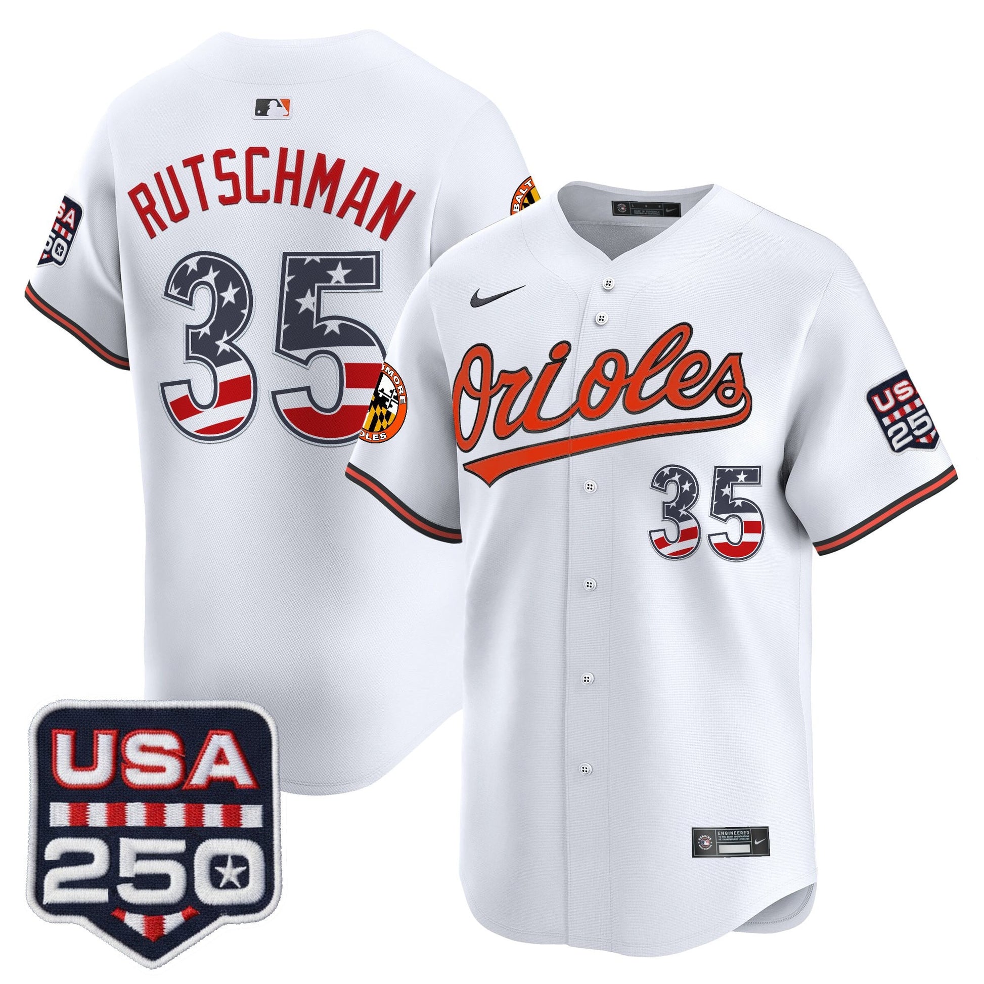 Baltimore Orioles USA 250 Fourth of July Vapor Premier Limited Jersey - All Stitched