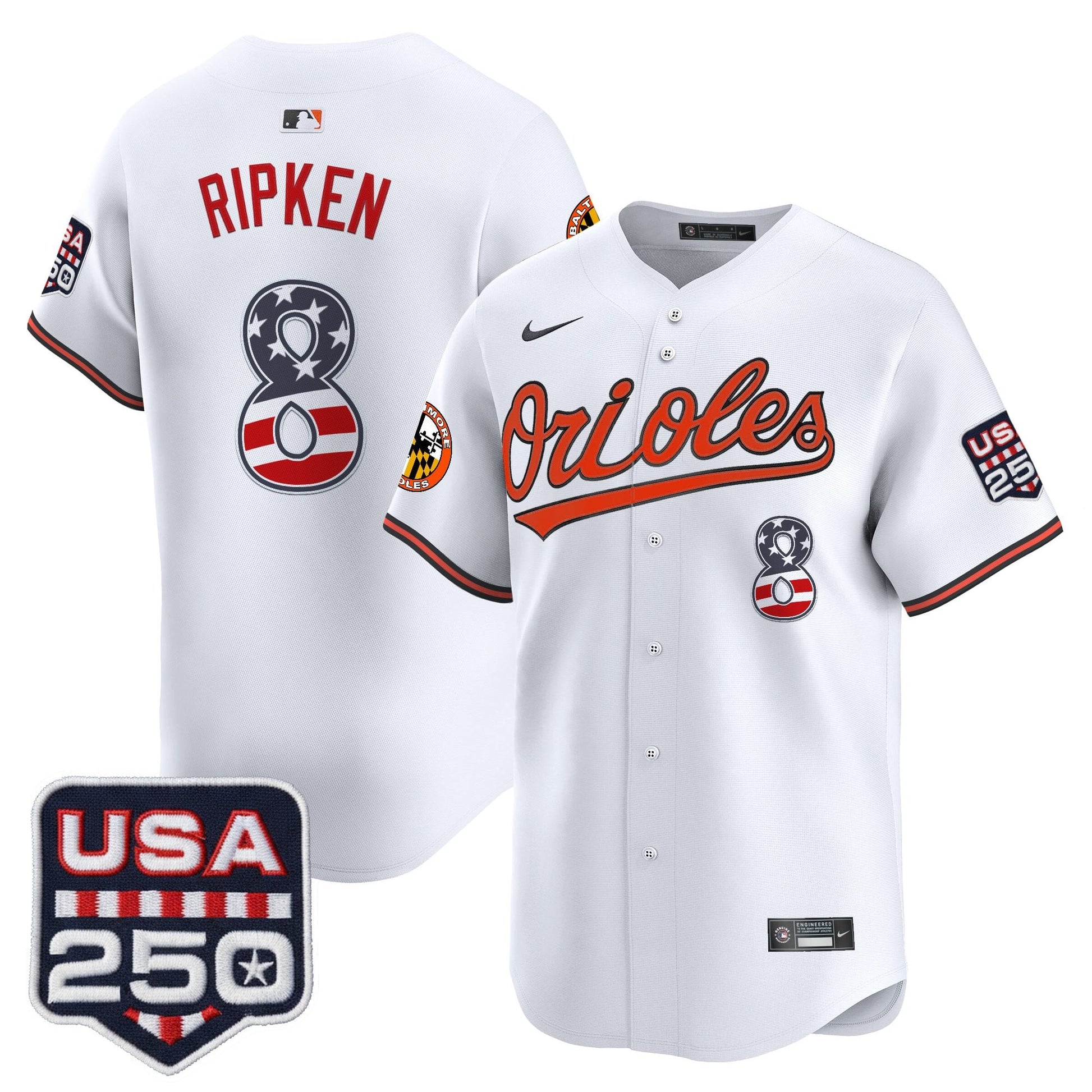 Baltimore Orioles USA 250 Fourth of July Vapor Premier Limited Jersey - All Stitched