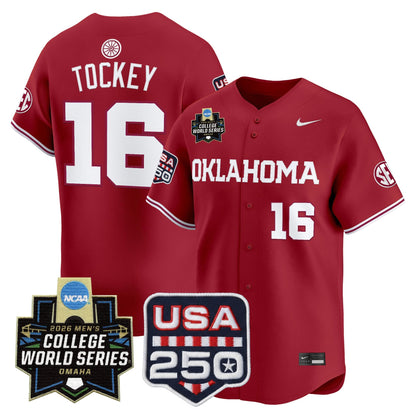 Oklahoma Sooners 2026 World Series Vapor Premier Limited Jersey - 250 America Patch - All Stitched