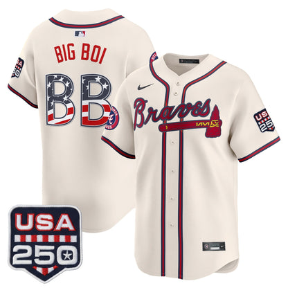Atlanta Braves USA 250 Fourth of July Vapor Premier Limited Jersey - All Stitched