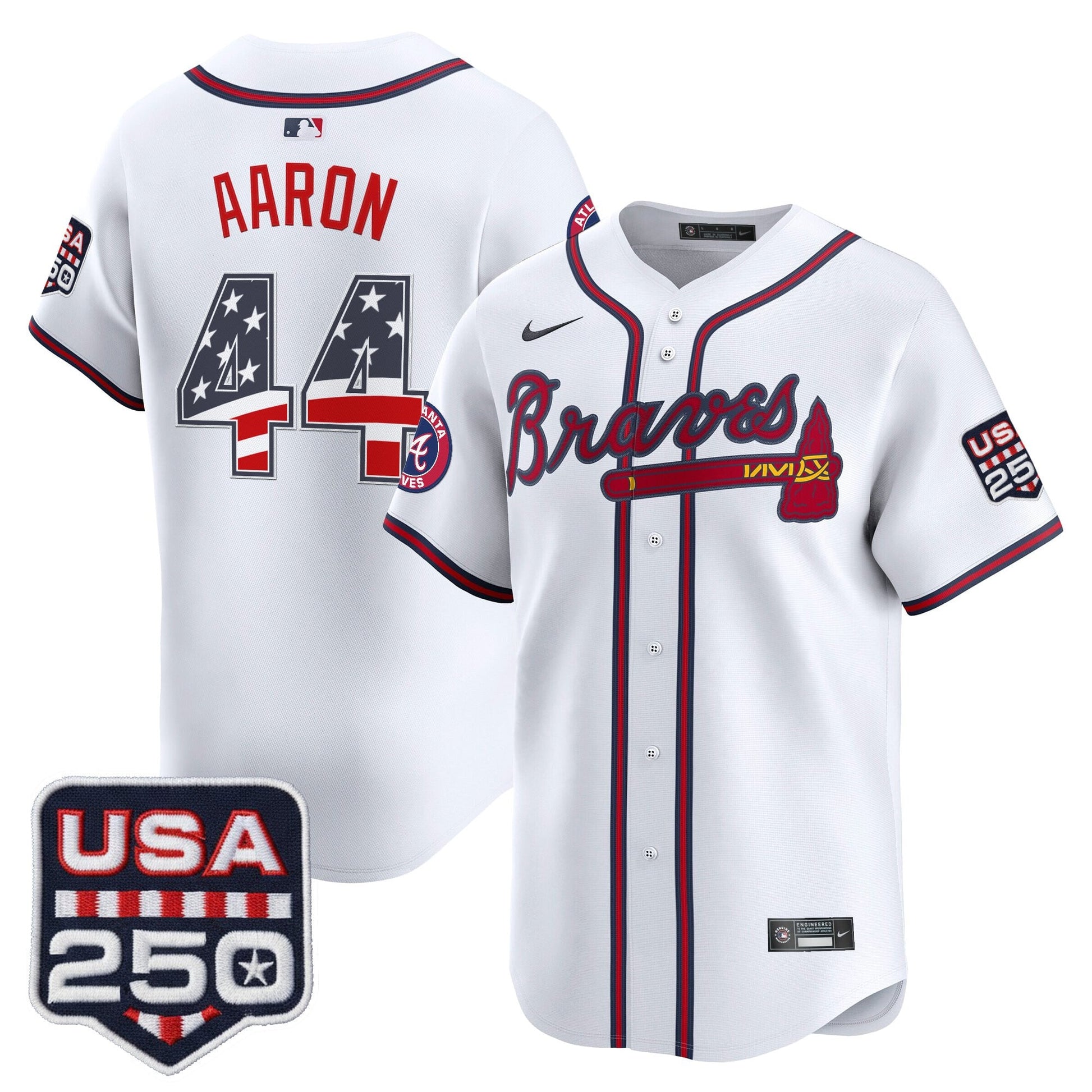 Atlanta Braves USA 250 Fourth of July Vapor Premier Limited Jersey - All Stitched