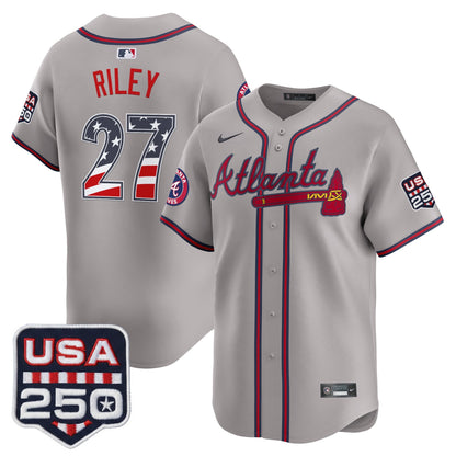 Atlanta Braves USA 250 Fourth of July Vapor Premier Limited Jersey - All Stitched