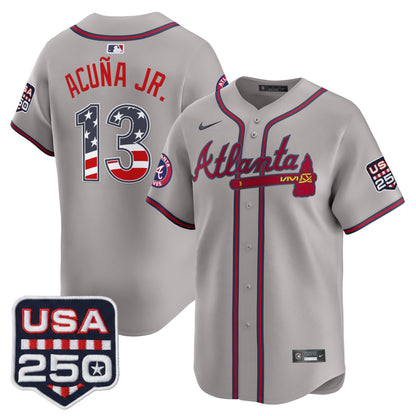Atlanta Braves USA 250 Fourth of July Vapor Premier Limited Jersey - All Stitched