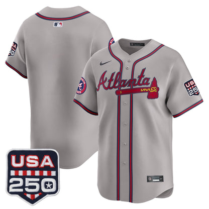 Atlanta Braves USA 250 Fourth of July Vapor Premier Limited Jersey - All Stitched