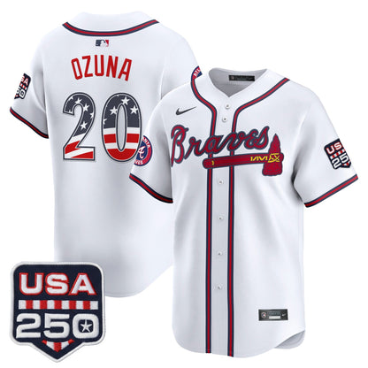 Atlanta Braves USA 250 Fourth of July Vapor Premier Limited Jersey - All Stitched